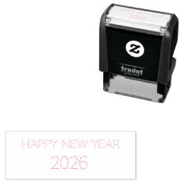 モダンなカスタムテキスト 謹賀新年 セルフインキングスタンプ