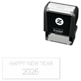 モダンなカスタムテキスト 謹賀新年 セルフインキングスタンプ