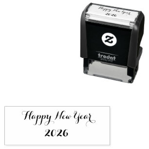 モダンなカスタムテキスト 謹賀新年 セルフインキングスタンプ