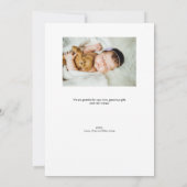 モダンなカスタムベイビーガールシャワーの写真 サンキューカード (裏面)