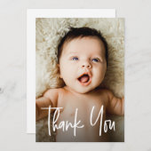 モダンなカスタムベイビーガールシャワーの写真 サンキューカード (正面/裏面)