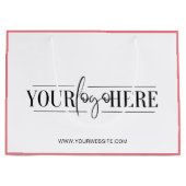 モダンなカスタムロゴプリントのブティックショッピングバッグ ラージペーパーバッグ (正面)