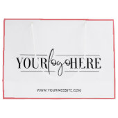 モダンなカスタムロゴプリントのブティックショッピングバッグ ラージペーパーバッグ (裏面)