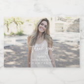 モダンなカスタム写真 ブライダルシャワー お礼 スパークリングワインラベル (シングルラベル)