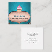 モダンなカップケーキのパン屋のベーカリーのシェフのケータリング スクエア名刺 (正面/裏面)