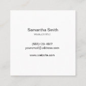 モダンなカップケーキのパン屋のベーカリーのシェフのケータリング スクエア名刺 (裏面)