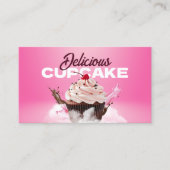 モダンなカップケーキ専門の菓子店のカード デザート ケーキ 名刺 (正面)