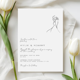 モダンなカップルが描くロマンチックなウェディング 招待状