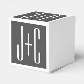 モダンなカップルのイニシャル | グレー＆ホワイト フェイバーボックス (裏面サイド)
