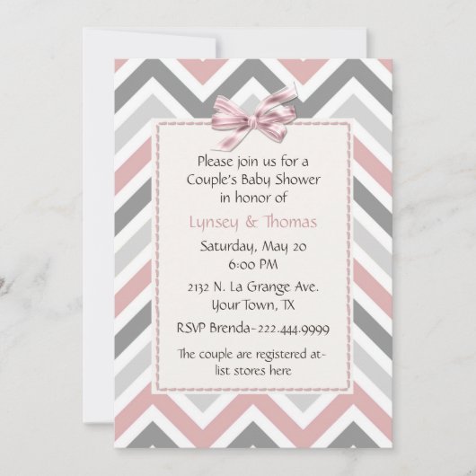 モダンなカップルのベビーシャワーの招待状 招待状 (正面)