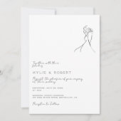 モダンなカップルのロマンティックな結婚式のイラスト 招待状 (正面)