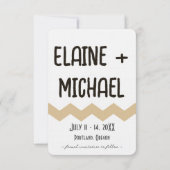 モダンなカップルの結婚式 Save The Date カード (裏面)