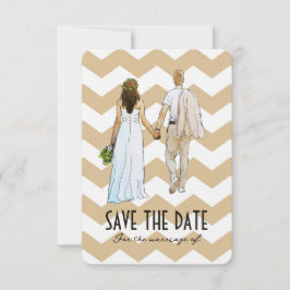 モダンなカップルの結婚式 Save The Date カード