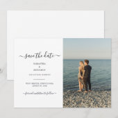 モダンなカップル写真の結婚式延期通知 セーブザデート (正面/裏面)