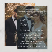モダンなカップル写真の結婚式招待状テンプレート 招待状 (正面/裏面)