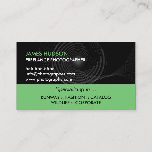 モダンなカメラマン 名刺 (裏面)