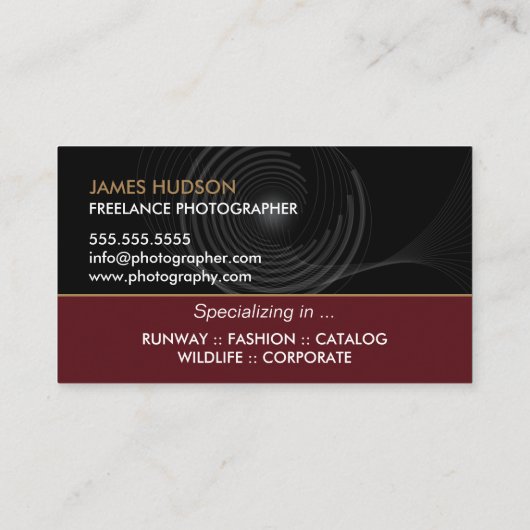 モダンなカメラマン 名刺 (裏面)