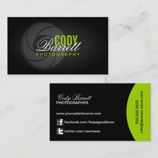 モダンなカメラマン 名刺 (正面/裏面)