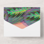 モダンなカラテアの植物パターンウェディング オールインワン招待状 (裏面)