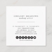 モダンなカラフルによって絵を描かれるブラシストロークグリッター スクエア名刺 (裏面)