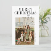 モダンなカリグラフィーがおしゃれなクリスマスカード シーズンカード (スタンド正面)