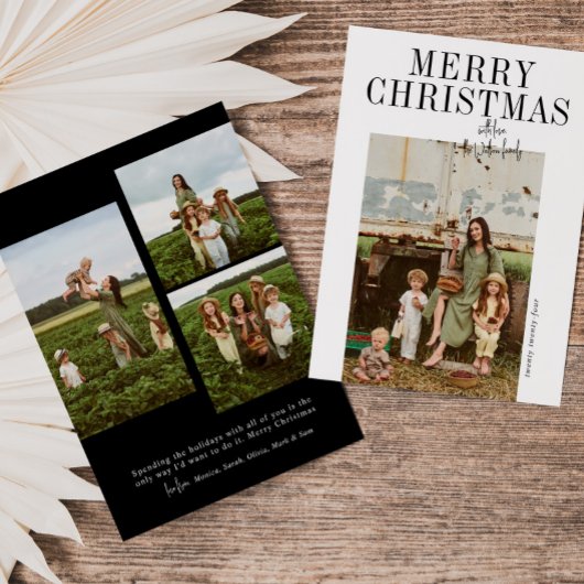 モダンなカリグラフィーがおしゃれなクリスマスカード シーズンカード