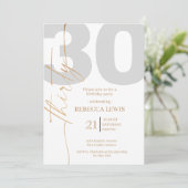 モダンなカリグラフィーがおしゃれな30歳の誕生日 招待状 (スタンド正面)