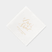 モダンなカリグラフィーの結婚式 "love is sweet" 箔ナプキン (右)