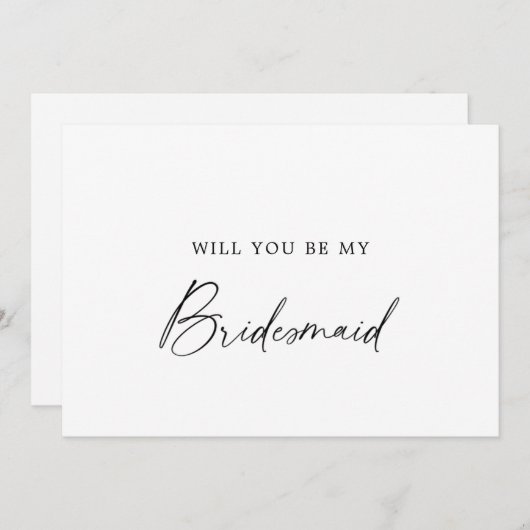 モダンなカリグラフィーの花嫁の提案 招待状 (正面/裏面)