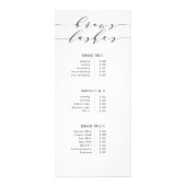 モダンなカリグラフィーの黒と白の眉とまつげ ラックカード (正面)