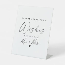 モダンなカリグラフィーのMr+Mrsウエディングウィッシュ 台座サイン