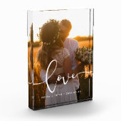 モダンなカリグラフィーオーバーレイ ウェディング フォトブロック (左)