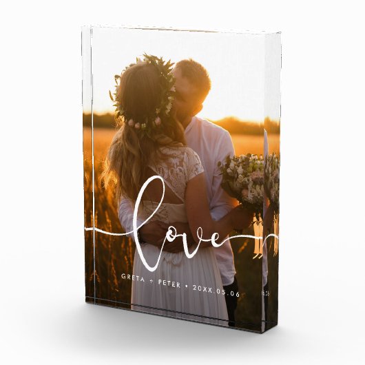 モダンなカリグラフィーオーバーレイ ウェディング フォトブロック (右)