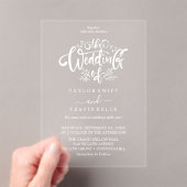 モダンなカリグラフィーボホアクリル結婚式招待状 アクリル招待状 (インサイチュ (ポータブル))