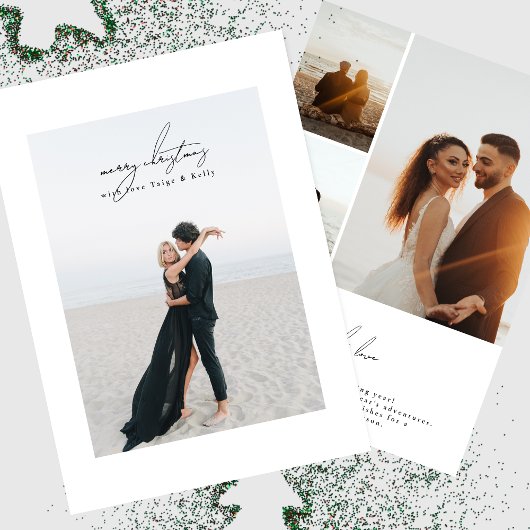 モダンなカリグラフィー写真フレーム | メリークリスマス シーズンカード