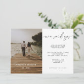 モダンなカリグラフィー写真 結婚式の披露宴のみのご案内 招待状 (スタンド正面)