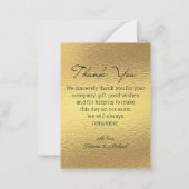 モダンなカリグラフィー ウェディング 写真 ゴールド箔 ノートカード (裏面)