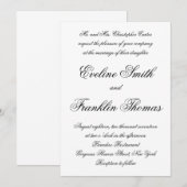 モダンなカリグラフィー スクリプト おしゃれ シンプル ウェディング 招待状 (正面/裏面)