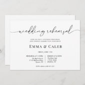 モダンなカリグラフィー スクリプト リハーサル ディナー 招待状 (正面/裏面)