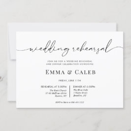 モダンなカリグラフィー スクリプト リハーサル ディナー 招待状