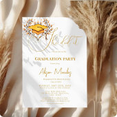 モダンなカリグラフィー スクリプト 卒業 彼女はやり遂げた 招待状