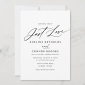 モダンなカリグラフィー　愛を込めて　特別な日のウェディング 招待状 (正面)