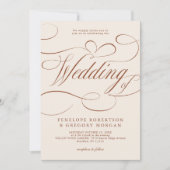 モダンなカリグラフィー 永恒のテラコッタ ウェディング 招待状 (正面)
