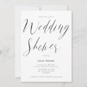 モダンなカリグラフィー　男女兼用結婚前お茶会 招待状 (正面)