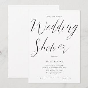 モダンなカリグラフィー　男女兼用結婚前お茶会 招待状