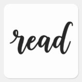 モダンなカリグラフィー「読む」ミニマリスト スクエアシール (正面)