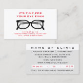 モダンなガラス製の義眼の検査のアポイントメントのメモ 予約カード (正面/裏面)