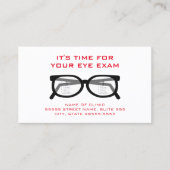 モダンなガラス製の義眼の検査のアポイントメントのメモ 予約カード (正面)