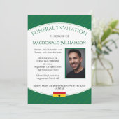 モダンなガーナのお葬式招待状 記念写真 招待状 (スタンド正面)