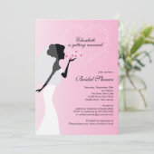 モダンなキスをする花嫁のブライダルシャワー招待状 招待状 (スタンド正面)